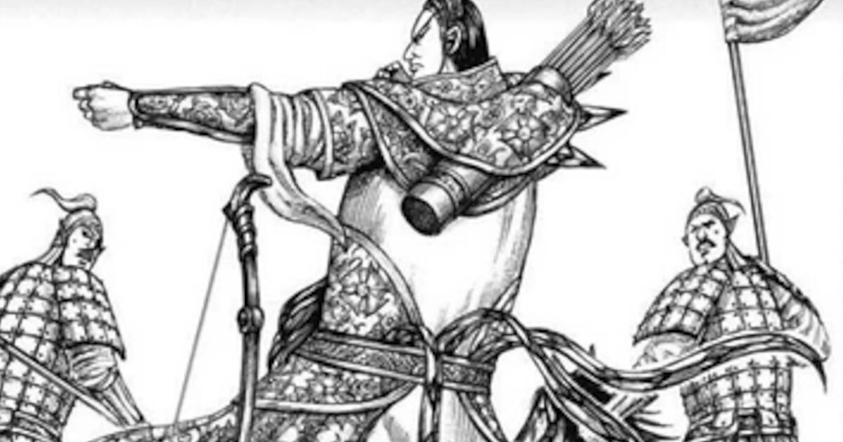 【悲報】キングダムさん、唐突にエア弓矢対決が始まってしまう