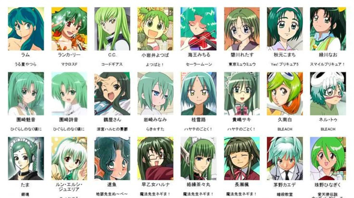 【悲報】緑髪で人気なヒロイン、存在しない