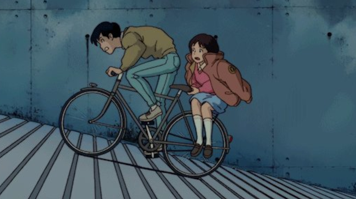 耳をすませばってチャリ2人乗りしてるけど違反じゃん