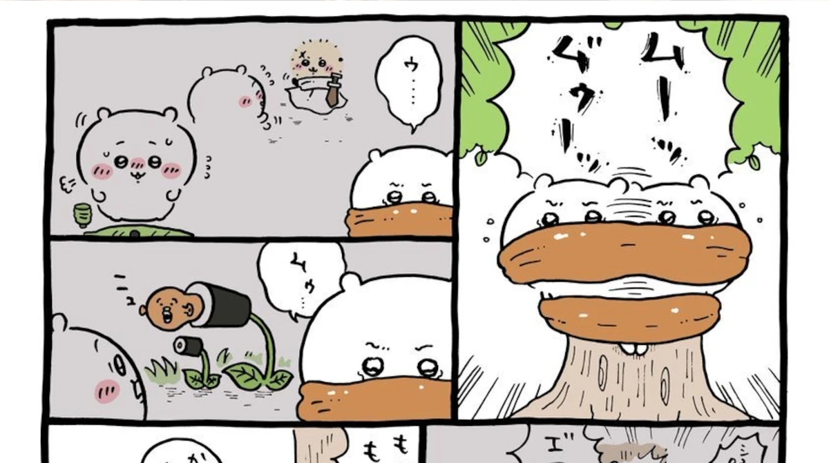 【悲報】ちいかわさん、敵キャラの寿司に突如襲われてしまう